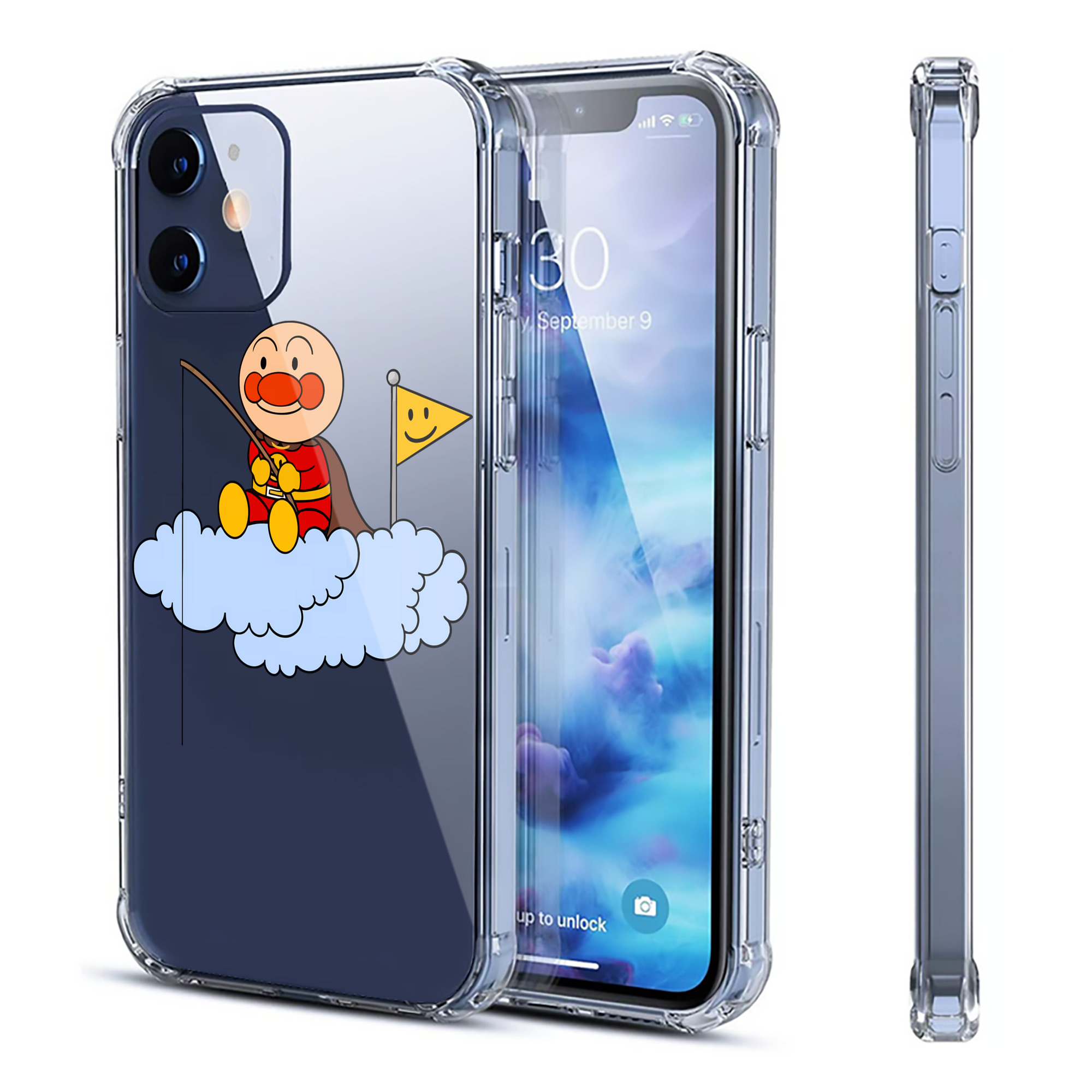（画像用） アンパンマン Anpanman 【iPhone 12シリーズ対応】透明スマホケース（クリアソフトケース）